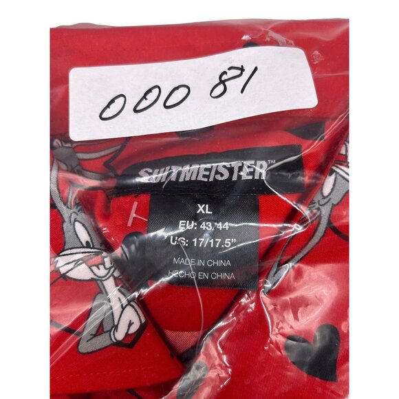 Shymeister Red Bugs Bunny Heart Print Button-Up Shirt XL - Picture 2 of 4